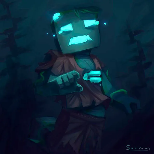 THE DROWNED (DROWNED) OF MINECRAFT AND HIS TRIDENT