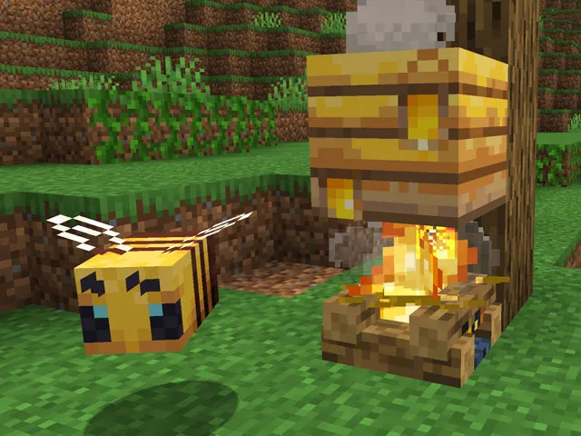 HOW TO GET HONEY AND HONEYCOMB WITHOUT DISTURBING BEES IN MINECRAFT