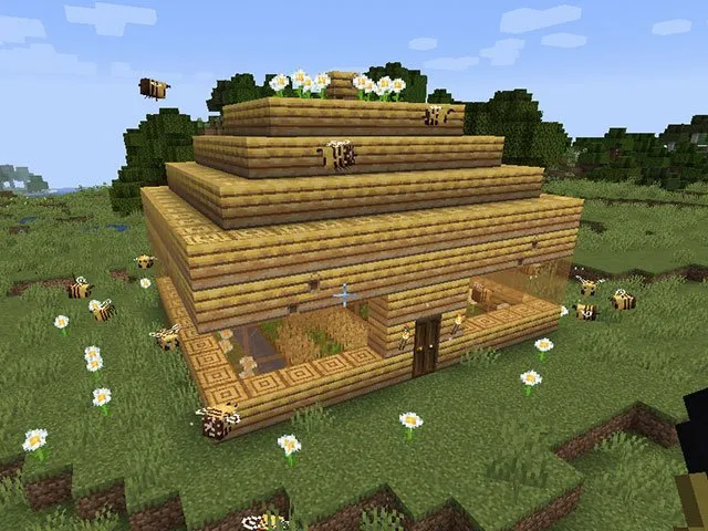 HOW TO MAKE A BEEHIVE GARDEN (WITH CROPS) IN MINECRAFT